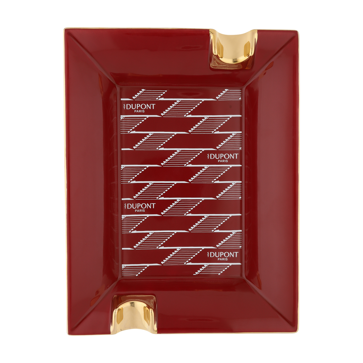 S.T. Dupont Monogram 1872 Porcelain Ashtray - Burgundy