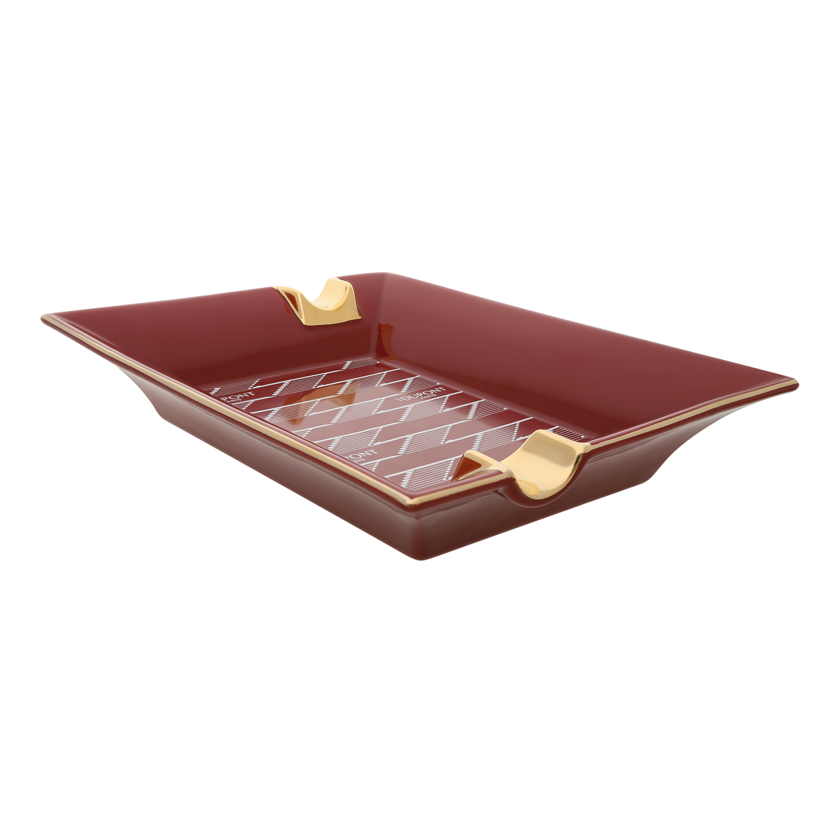 S.T. Dupont Monogram 1872 Porcelain Ashtray - Burgundy
