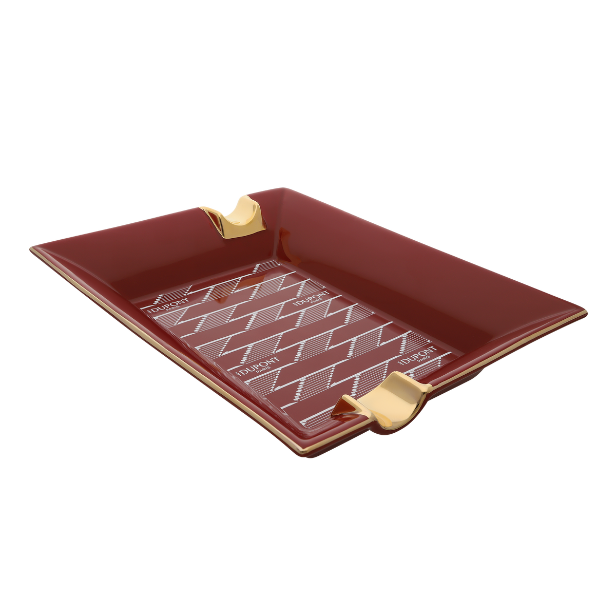 S.T. Dupont Monogram 1872 Porcelain Ashtray - Burgundy
