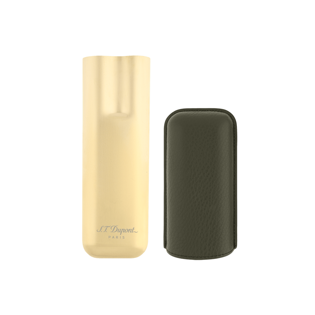 S.T. Dupont Leather Cigar Case - Khaki
