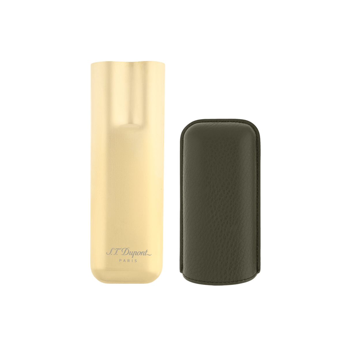 S.T. Dupont Leather Cigar Case - Khaki