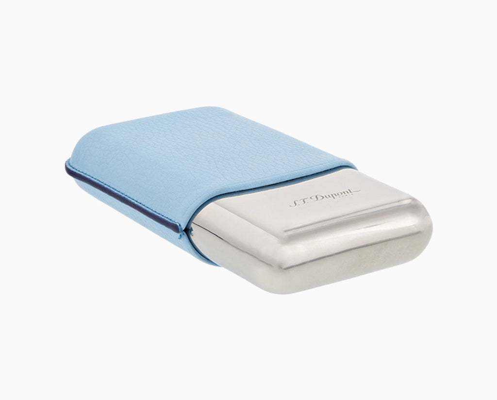 S.T. Dupont Leather Cigar Case - Turquoise