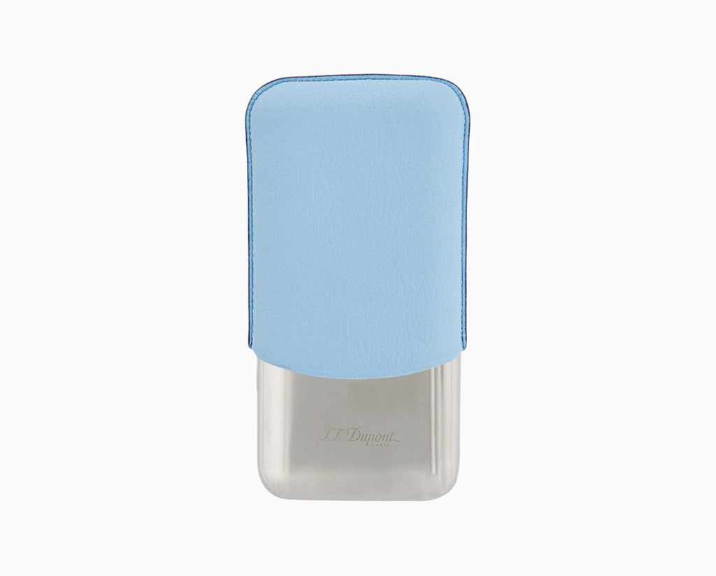 S.T. Dupont Leather Cigar Case - Turquoise