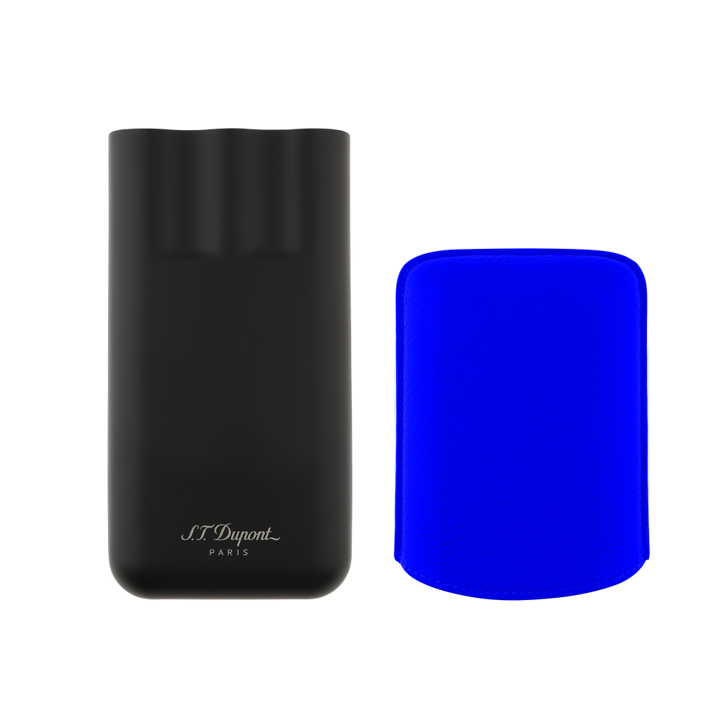 S.T. Dupont Leather Cigar Case - Blue - 183416
