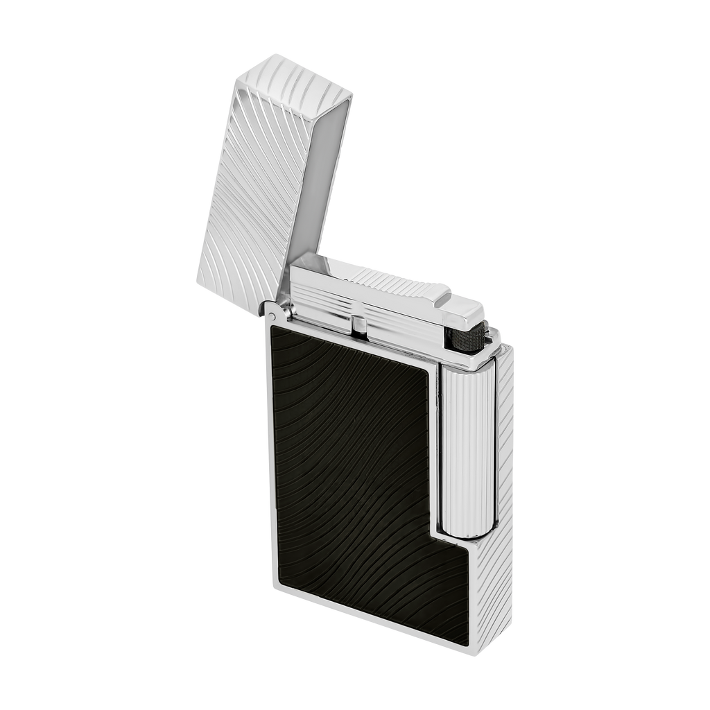 S.T. Dupont Line 2 Horse mane guilloche Lighter - Black