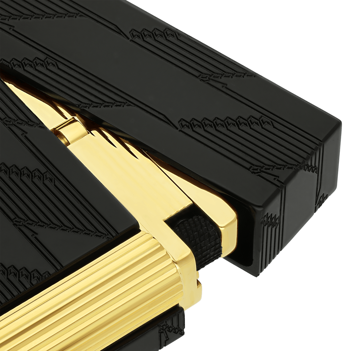 S.T. Dupont Monogram 1872 Line 2 Guilloche Lighter - Black