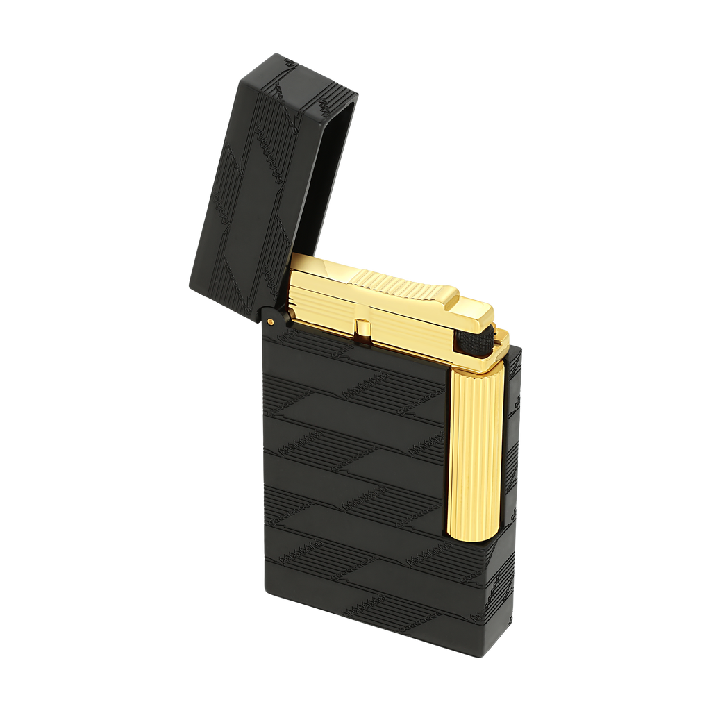 S.T. Dupont Monogram 1872 Line 2 Guilloche Lighter - Black
