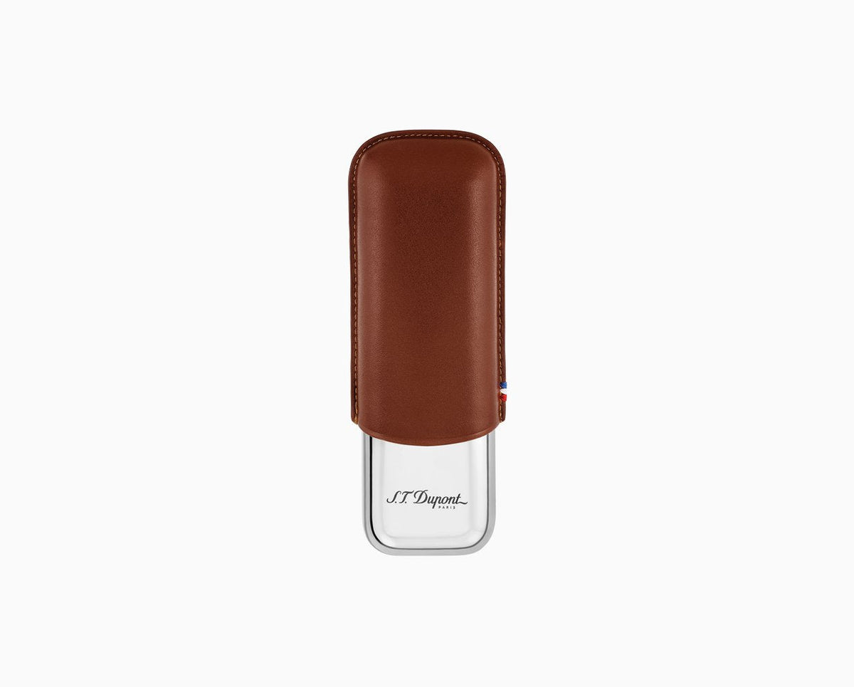 S.T. Dupont Leather Cigar Case - Brown